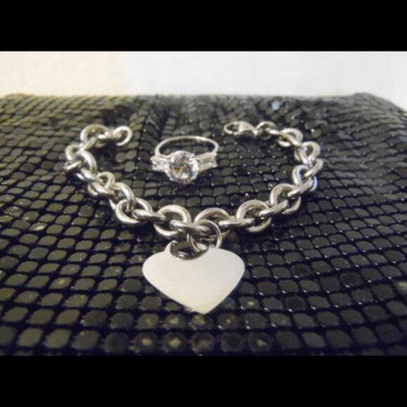 Radiance by Absolute Simulated Diamond Ring & Dangle Heart Bracelet - Picture 6 of 6